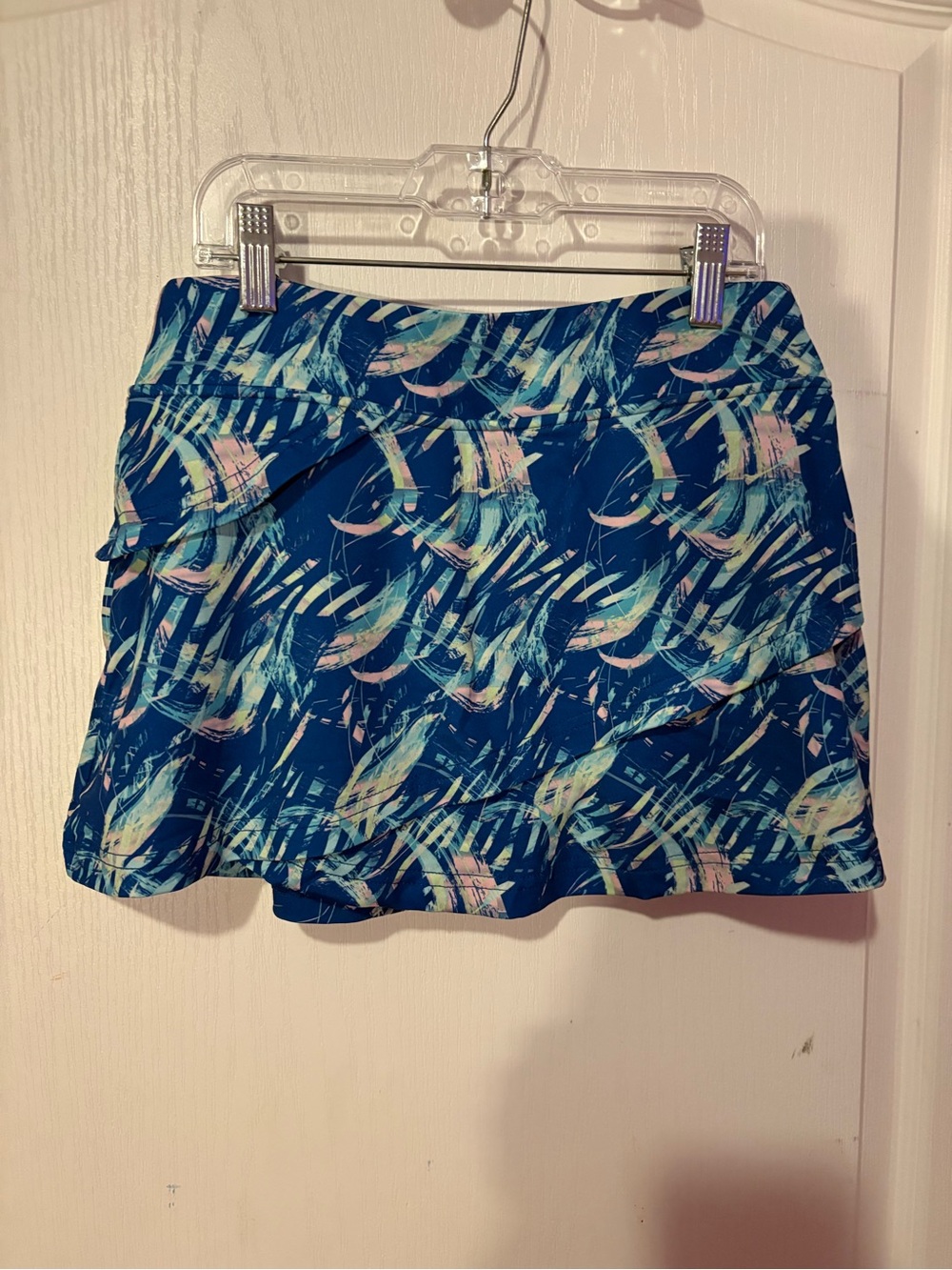 bcg Blue Abstract Print Mini Skort
